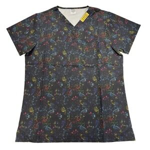 Danger Scrubs Unisex Small Colorful Top Medical‎ Nursing Unique Statement Fun